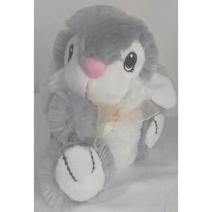 Plush Bunny Rabbit 7" Gray Stuffed‎ Embroidered Eyes Easter Dan Dee